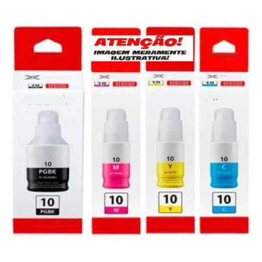 Imagem de Kit 4 cores de tinta gi10 compativel com g6010 g7010 - TONER ON LINE