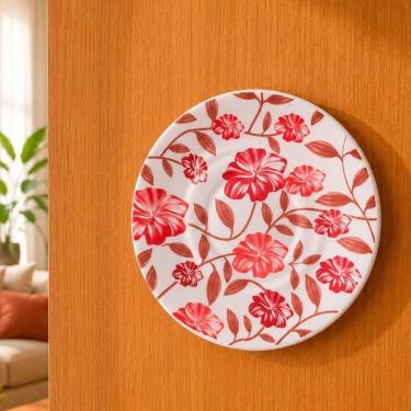 Imagem de Pires Decorativo de Parede Cerâmica com Suporte Vermelho Amor