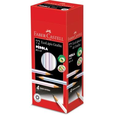 Imagem de Lápis Grafite Faber-Castell Ecolápis MAX Redondo Pérola com Madeira Reflorestada FSC Preto
