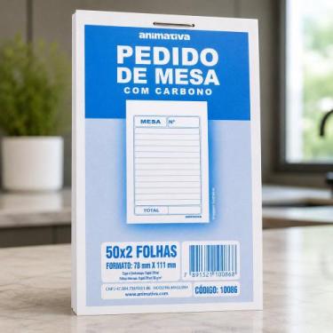 Imagem de Talão De Pedido Mesa Com Carbono 50x2 Folhas Restaurante - ANIMATIVA