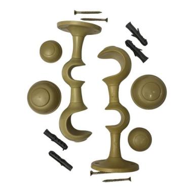 Imagem de Par Suporte Duplo Reforçado Para Varão De Cortina 28mm E 19mm Com Pont