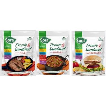 Imagem de Combo Carne Moída,Filé,Hambúrguer Vegetal Pronto Vegano & Saudável-Sor
