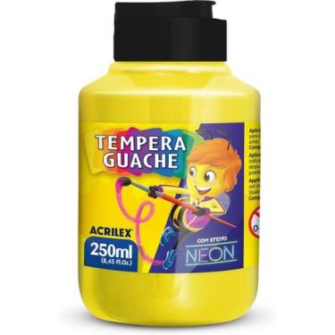 Imagem de Tinta Têmpera Guache 250ml Neon Amarelo Limão 102 - Acrilex