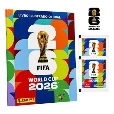 Imagem de Álbum Copa Do Mundo capa mole Fifa 2026 + 5 Pacotes 35 Figurinhas - No