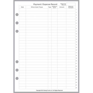Imagem de Planejadores e organizadores para notebooks de tamanho A5 da Filofax, LV (GM), Kikki K, TMI e outros, Payment/Expense Record and Check Register
