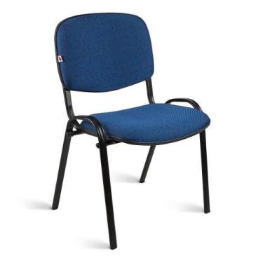 Imagem de Cadeira Executiva Pé Palito Tecido Azul Com Preto Quartzo - Shopcadeir