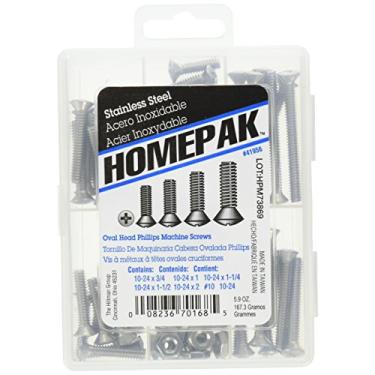 Imagem de HOMEPAK 41956 Parafusos de máquina Phillips de aço inoxidável com cabeça oval sortidos