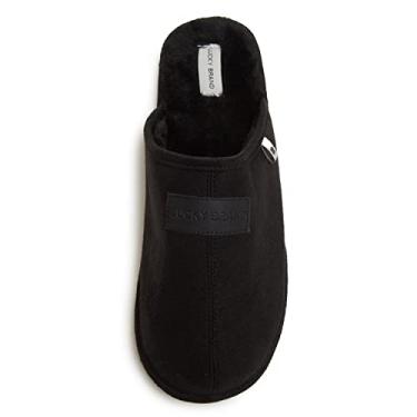 Imagem de Lucky Brand Pantufas de microcamur a para homens com forro de pel cia, Preto, Medium