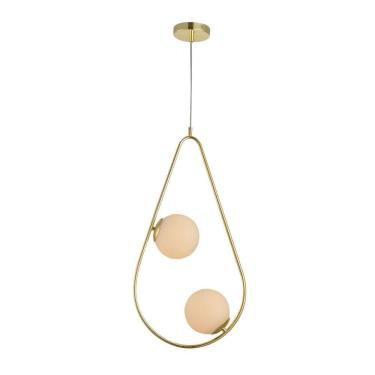 Imagem de Pendente Pérola Gota Duo Ouro Brilho Avant 2 Lâmpadas G45