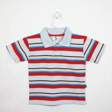 Imagem de Camiseta Infantil Masculina Manga Curta Cinza, Azul Turquesa e Vermelha
