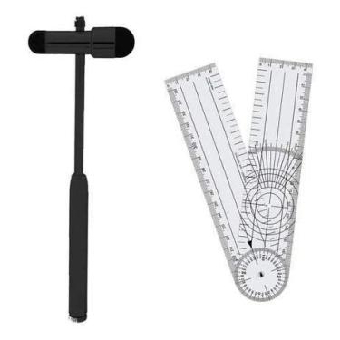 Imagem de Kit Martelo De Reflexo Buck Black + Goniômetro Grande 360°