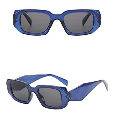 Imagem de Small Polygon Rectangle Women Sunglasses Fashion Retro Square Sun Glasses Men Classic White Glasses Shades UV400,3,Blue,Gray,china