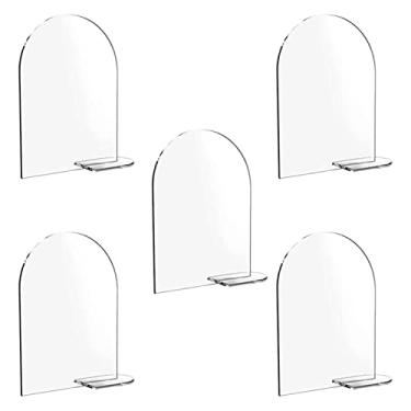 Imagem de 2 Pcs Sinal de acrílico arco em branco para casamento - folha de acrílico superior redonda arqueada em branco 5pcs,Placa de acrílico em arco DIY em branco para placas de números de mesa de Aelevate