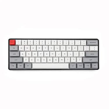 Imagem de Teclado mecânico retroiluminação teclado mecânico para jogos 60% 61 teclas NKRO Gateron teclado de jogos para PC/jogador, digitador (cor: branco, tamanho: interruptor vermelho) (interruptor marrom, branco)