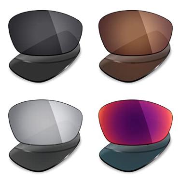 Imagem de 4 pares de lentes polarizadas de substituição Mryok para óculos de sol Oakley Twenty XX 2012 – Stealth Black/Bronze Brown/Silver Titanium/Midnight Sun