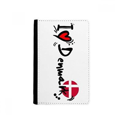 Imagem de I Love Denmark Word Flag Love Heart Illustration Passport Holder Notecase Burse Wallet Cover Card Purse, Multicolor