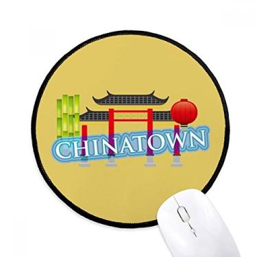 Imagem de Bamboo Memorial Gateway China Town Mouse Pad Desktop Office Tapete Redondo para Computador