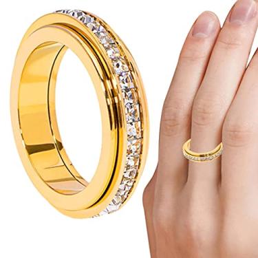 Imagem de Anel | Fidget Ring para ansiedade,Delicadely Alloy Ring Spinner Ring para alívio do