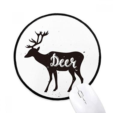 Imagem de DIYthinker Mouse pad animal preto e branco cervo desktop escritório tapete redondo para computador
