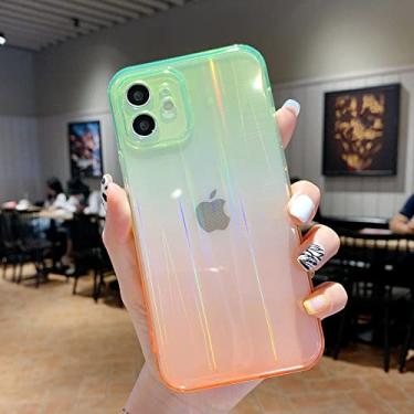 Imagem de Capa degradê transparente aurora de luxo para iphone 12 11 pro max 12 mini x xr xs max 7 8 plus se 2020 capa traseira macia, 4, para iphone 7 8