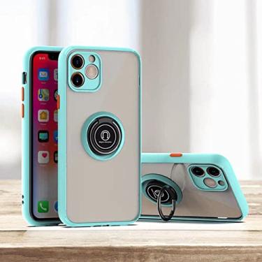 Imagem de Capa de proteção de lente de câmera de luxo para iphone 11 12 13 14 pro max x xr xs max 6 7 8 plus suporte de suporte de anel traseiro capa fosca, azul céu, para iphone 6 6s