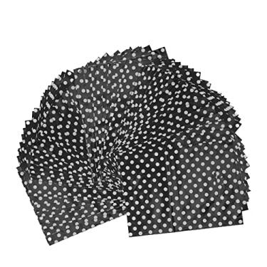 Imagem de Hztyyier 100 sacos de presente 27 x 20 cm padrão de bolinhas pretas com alças para lembrancinha de festa, casamento, aniversário
