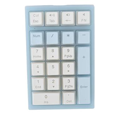 Imagem de Teclado numérico de 21 teclas, teclado numérico mecânico ergonômico com retroiluminação RGB USB com fio de 21 teclas Mini layout estendido para computador portátil(Blue + White)
