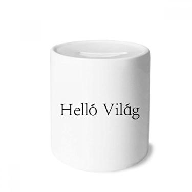 Imagem de DIYthinker Caixa de cerâmica Húngara da Hello World, porta-moedas, presente de cofrinho