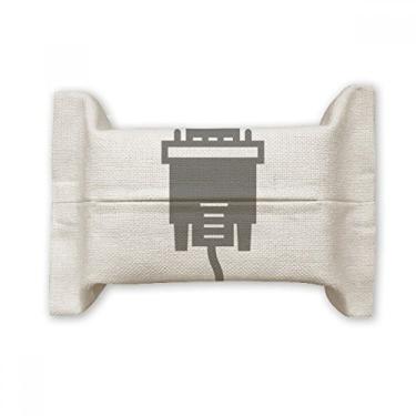 Imagem de Cabo de carregamento preto padrão de cabo de papel para lenços faciais saco de linho de algodão