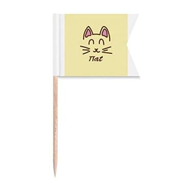 Imagem de Cat Mouth Line Nose Art Deco Gift Fashion Toothpick Flags Etiquetagem Marcação para Festa Bolo Comida Cheeseplate