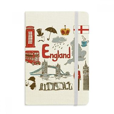 Imagem de Caderno de anotações com a bandeira nacional da Inglaterra Landscap com capa dura em tecido