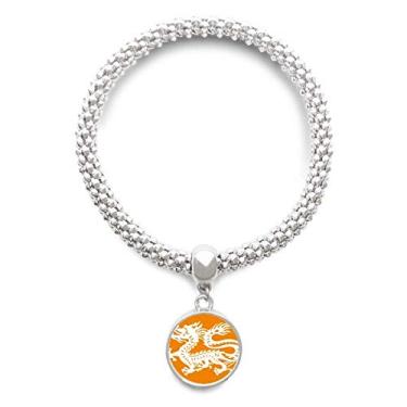 Imagem de DIYthinker Ano de dragão animal China Zodíaco prata pulseira pingente joia corrente ajustável