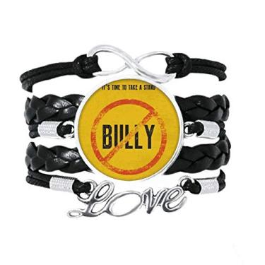Imagem de OFFbb-USA Logo No Bully Art Deco, Presente, Pulseira Fashion Love Acessório de Couro Trançado Corda Pulseira Presente