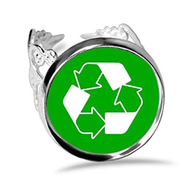 Imagem de DIYthinker Anel de noivado de casamento com estampa quadrada verde reciclável