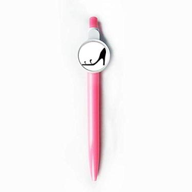 Imagem de Salto alto preto desenho simples ponta rollerball ponta azul retrátil caneta escrita artigos de papelaria