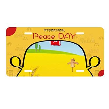 Imagem de DIYthinker Placa de licença de grão circular Twenty Four Solar Term Placa de carro Decoração Dia da Paz