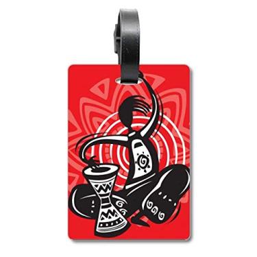 Imagem de Pandeiro Celebre o México Mexicano Bolsa de Bagagem Etiqueta Cartão de Bagagem Etiqueta Scutcheon Etiqueta