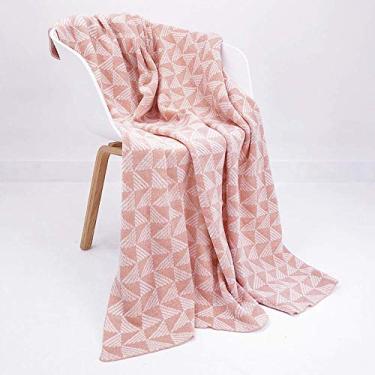 Imagem de Cobertor de malha extramacia para sofá rosa, cobertor de cabeceira macio e aconchegante confortável para bebês, crianças, meninos, meninas, adultos e idosos, 130 * 170 cm