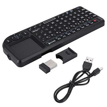 Imagem de Teclado de TV táctil inalámbrico, teclado retroiluminado USB ultra mini delgado recargable Mejora la velocidad de escritura para Smart TV HTPC