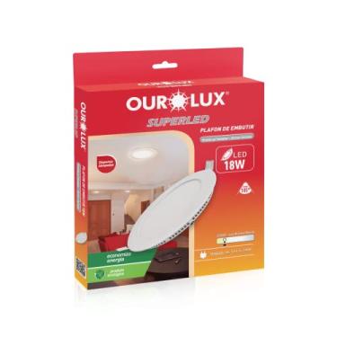Imagem de Painel SUPERLED Embutir 18W Bivolt 2700K Redondo Ourolux