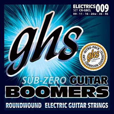 Imagem de GHS Cordas de guitarra el trica CRGBCL Sub-Zero Boomers Roundwound Luz personalizada 9-46
