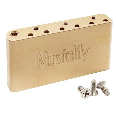 Imagem de Musiclily Ultra 36mm Bloco Tremolo Curto de Latão Espaçamento entre as Cordas 10.5mm para Ponte Guitarra China Squier Novo após 2021 Affinity de 2 Pivôs