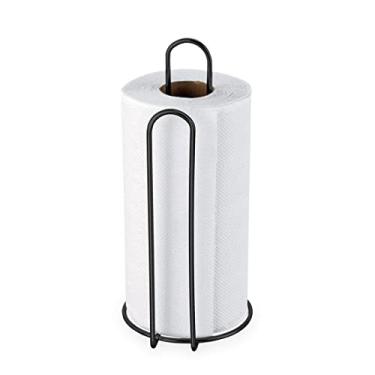 Imagem de Porta Papel Toalha Preto Suporte Guardanapo Rolo Organização Cozinha