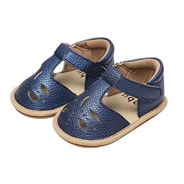 Imagem de Sandálias infantis para meninos tamanho 8 planas simples para 324 m andadores sandálias para meninas sapatos de verão meninos criança chinelo, Azul - C, 12-18 Months Infant