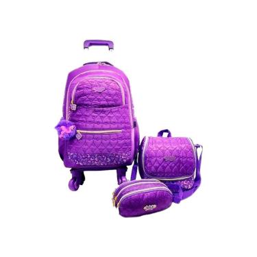 Imagem de Mochila Escolar Giratória 360 Roda Lancheira Estojo mc4004