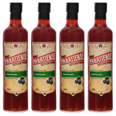 Imagem de Kit 4 Licores de Jabuticaba Paratiense 500 ml Creme Fino Nacional Tradicional Coquetéis Exóticos Sobremesas Lembrancinha Presente Natal