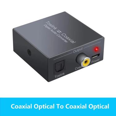 Imagem de Coaxial/óptico toslink spdif para coaxial/óptico toslink spdif conversor de áudio adaptador para dvd
