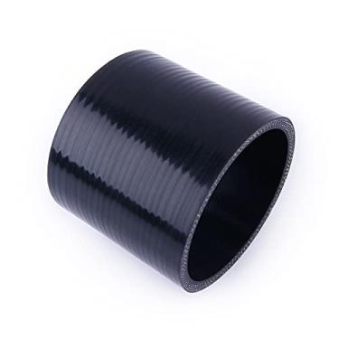 Imagem de JOIUYOLJ Acoplador de mangueira de silicone reto ID 7.6 cm (76 mm) para intercooler turbo universal tubo de admissão de ar direto reforçado 3 camadas 4,5 mm comprimento 76 mm (ID76, preto)