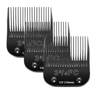 Imagem de Audoc Lâminas 3FC para tosar cães compatíveis com cortadores de cachorro da série Andis/Oster A5/Wahl KM-10, lâmina de substituição removível para tosadores, preta (3FC/3 peças)
