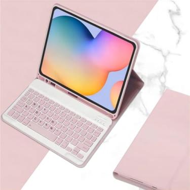 Imagem de Magnetic Protective Keyboard Cover for Samsung Galaxy Tab A8 A7 A9 Plus 11" S7 S8 S9 FE 11in S7 S7 12.4in Tablet Flip Case (Rosa + teclado + mouse, Tab A8 10.5'')